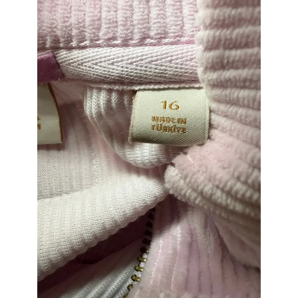 Scotch & Soda Amsterdam Ribbed Corduroy Quarter Zip Dress, Pink, Girls Size 16